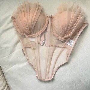 CIEN Seashell Mermaid Pleated bustier pale pink top
